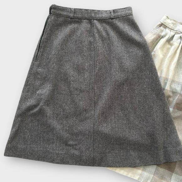 Vintage Skirt Lot XS S M Wool Blend High Waist Midi Cottagecore Preppy Feminine - Picture 8 of 14